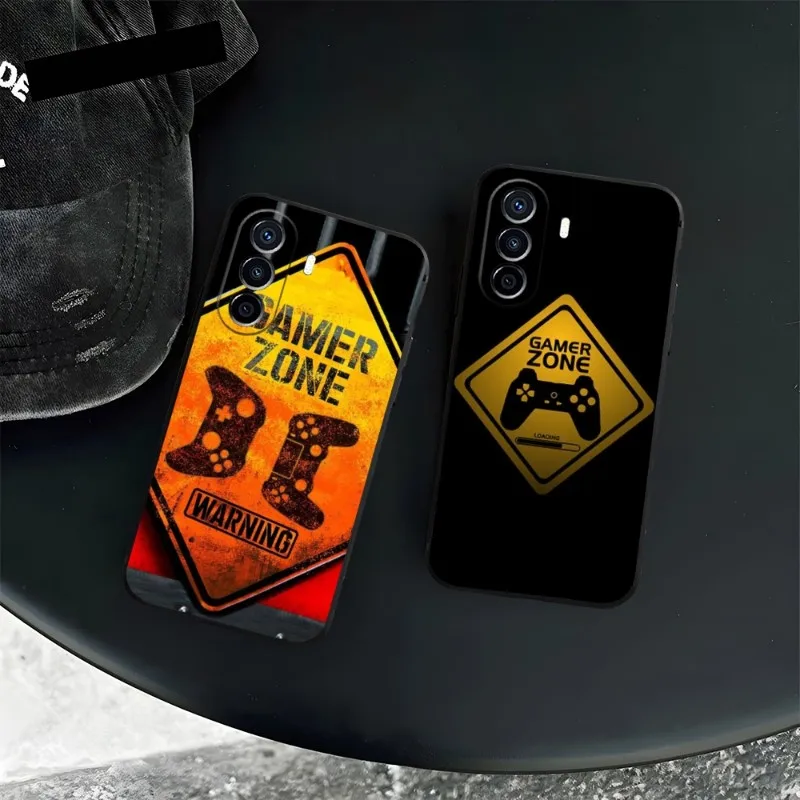 Игровая консоль для мальчиков, чехол для телефона с предупредительной зоной для Huawei P50 P30 P40 P10 P20 Lite Mate 40 Pro Plus Psmart Z 6 7 5, задняя крышка