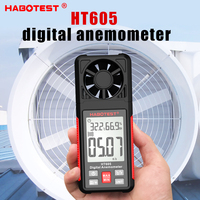 HT605 Digital Anemometer Portable Wind Speed Meter Air Velocity Gauge Windmeter LCD Backlight Display Temperature Humidity Meter