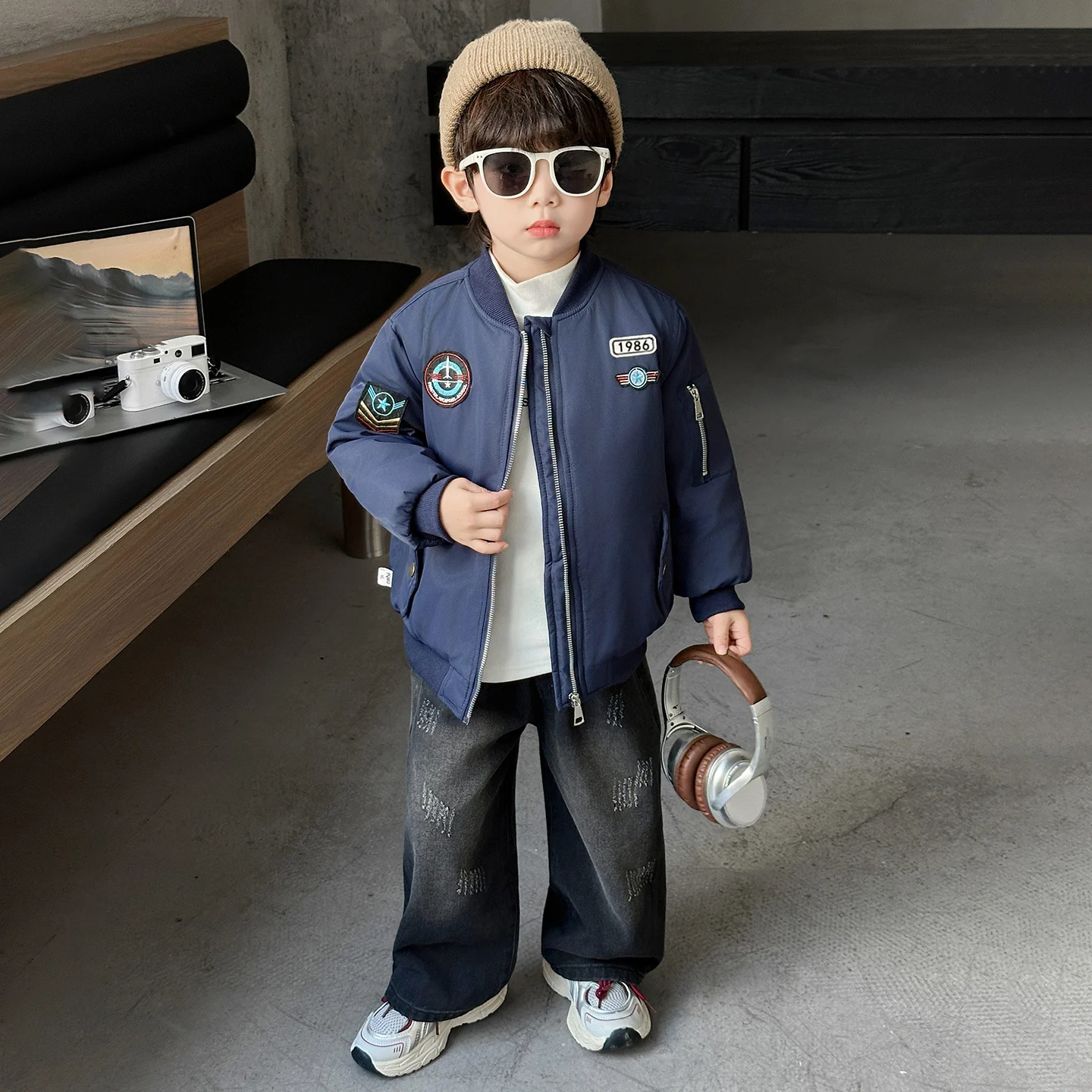 

Утепленная хлопковая куртка для мальчиков: новая теплая верхняя одежда для малышей на осень-зиму, с хлопковым наполнителем