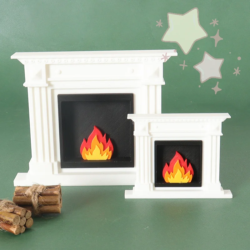 [TJ]1/12 Puppenhaus Miniatur Wohnzimmer Heizung Kamin Modell Für Mini Weihnachten Szene Dekoration Puppen Haus Zubehör