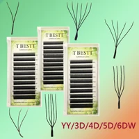 Extensiones de Pestañas en Forma de U 4D 5DW, Pestañas de Volumen Suaves en Forma de U YY, Extensiones de Pestañas Postizas 5DW en Forma de U