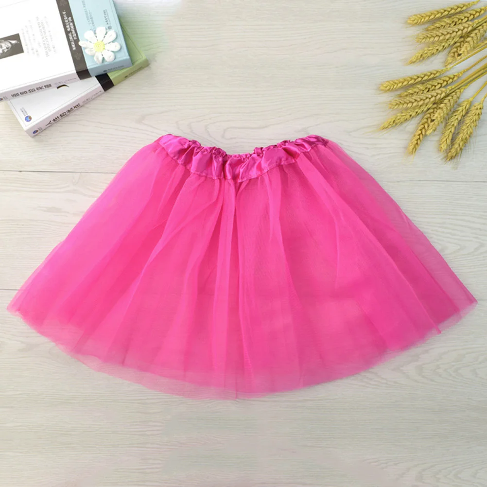 5Pcs Girls Tutus Skirt 3 Layer Tulle Elastic Waist Dance Costume Ballet Dress for Party Photography Girls Tutus Skirt