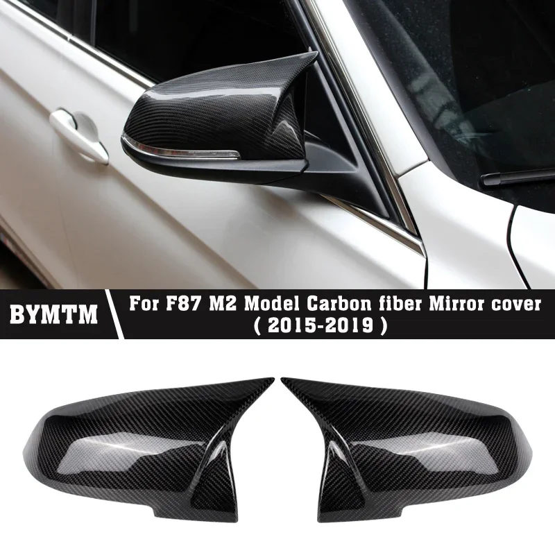 

Ox horn style Black white ABS Carbon fiber Rearview mirror cover caps For BMW 2 Series F22 F23