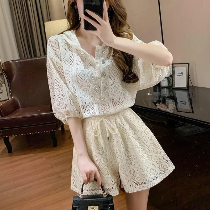 Two-piece Female Shorts Sleeve Elegant New Features of Matching Novelties Clothing Trend 2024 Kit Women\'s Short Sets 2 Pieces