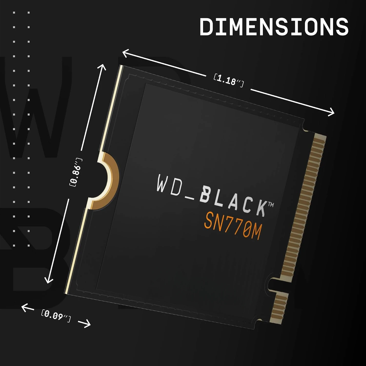 ДЛЯ WD_BLACK 2 ТБ SN770M M.2 2230 NVMe SSD для портативных игровых устройств, до 5150 МБ/с, TLC 3D NAND, отлично подходит для Microsoft Surface