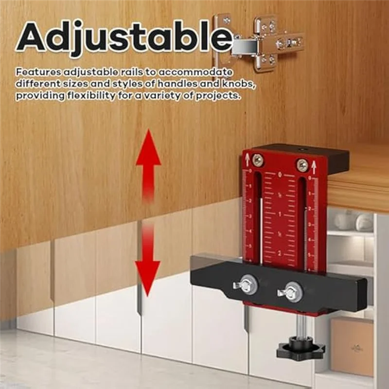 

BAAG-2Pcs Cabinet Door Installation Positioner,Aluminum Alloy Cabinet Hardware Jig,Adjustable Door Hinge Jig For Cabinet Door