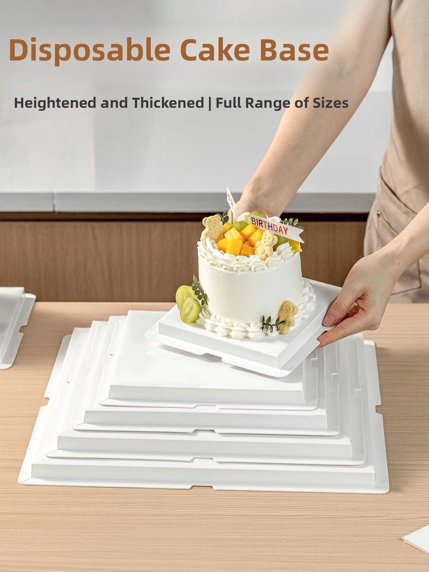 

Disposable Cake Base Tray 80 Inch Four Sides Six Eight Ten Twelve Heightened Paaging Box Tray Six Eight Cutting Blos