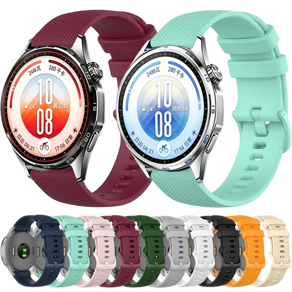 20mm 22mm Soft Silicone Strap for Huawei Watch GT7-6-5-4/GT7 Pro 46mm Bracelet Wristband for Amazfit Active 2-3-Max/Balance 3 2