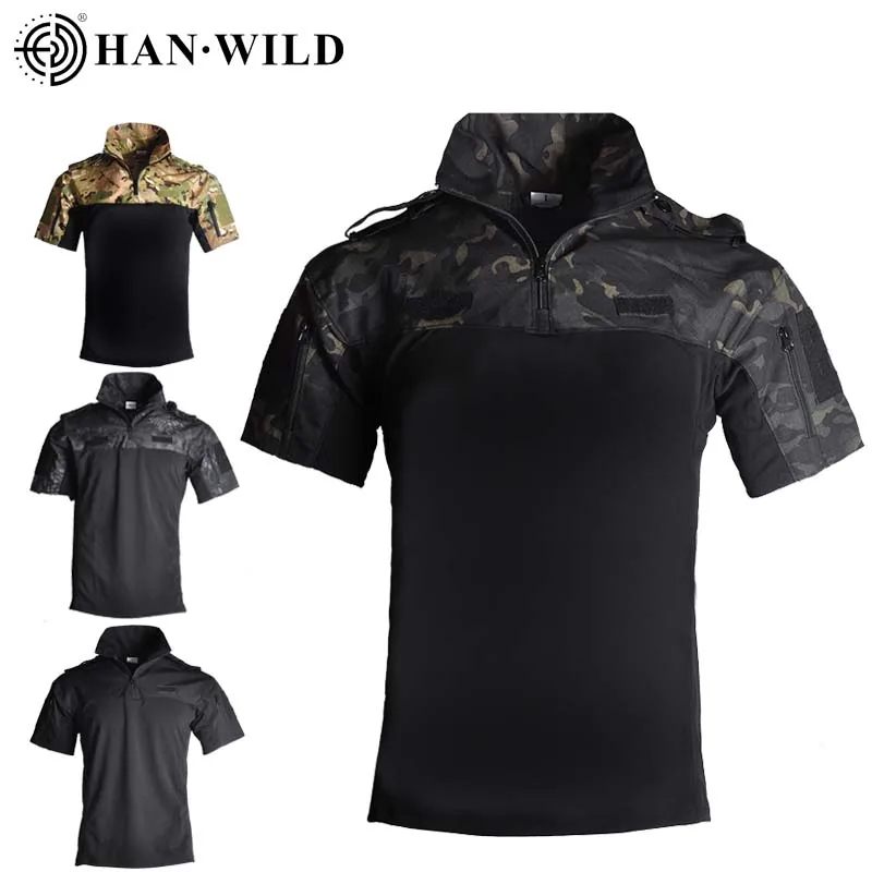 

Футболка HAN WILD Мужская тактическая, уличная велофутболка с коротким рукавом, летняя боевая рубашка, эластичная камуфляжная одежда для походов и кемпинга