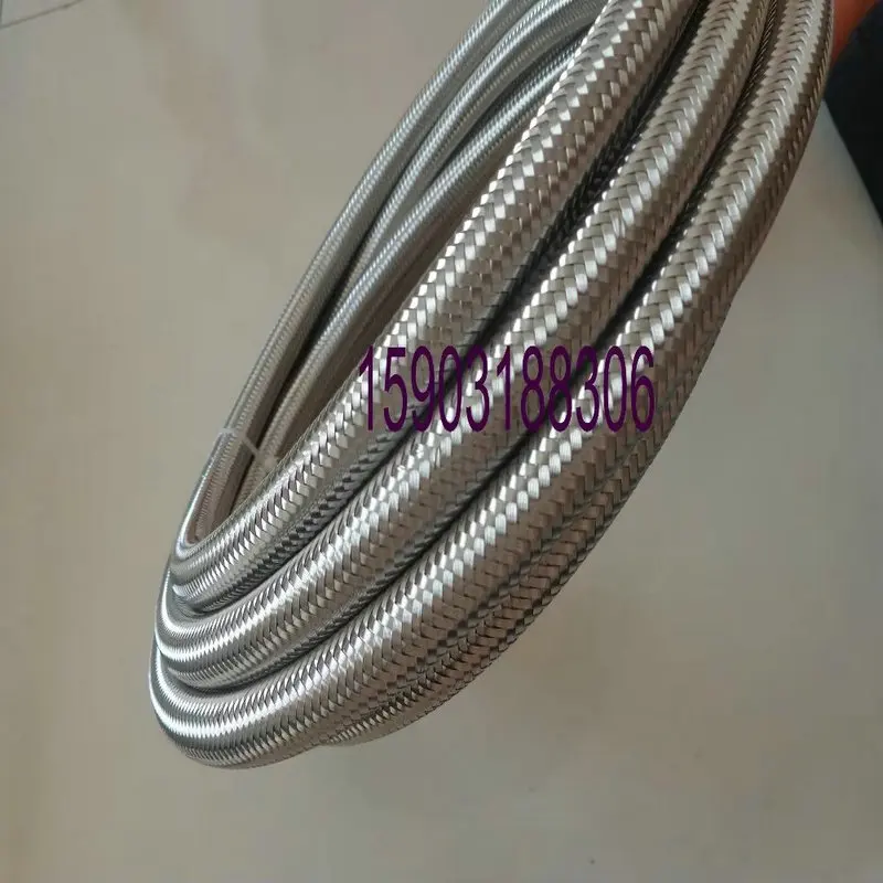 

10M Silver 4AN AN 4 Two layers Stainless Steel Braided Racing Hose Fuel Oil Line x 10 M Meter