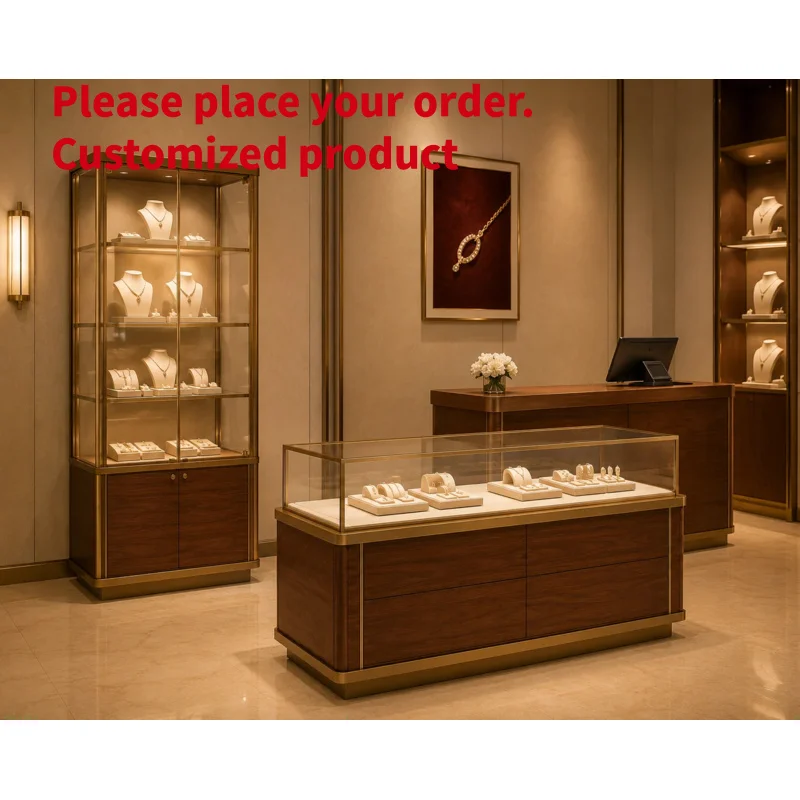 custom.Jewelry Exhibition Counter High End Retail Jewelry Pedestal Custom Jewelry Shop Fitting Solutions Luxury Stor