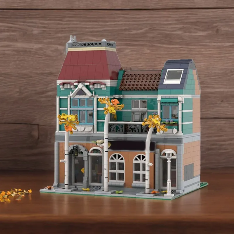 2319 Pz 10270 The Birch Bookshop MOC Libreria modificata con decorazione di betulla Educazione Costruzione di blocchi fai da te Giocattoli di compleanno Regalo