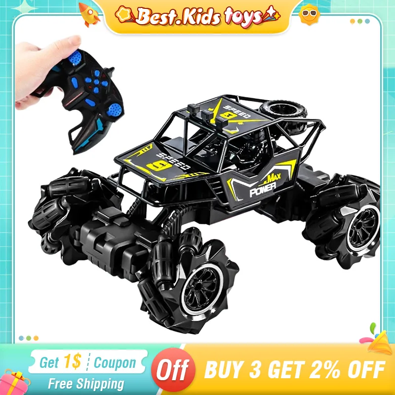 2.4G RC Stunt Climbing Car High-speed Cool Lights Remote Control Four-wheel Drive Racing 360 Degrees Rotaion Vehicle Toys Gifts