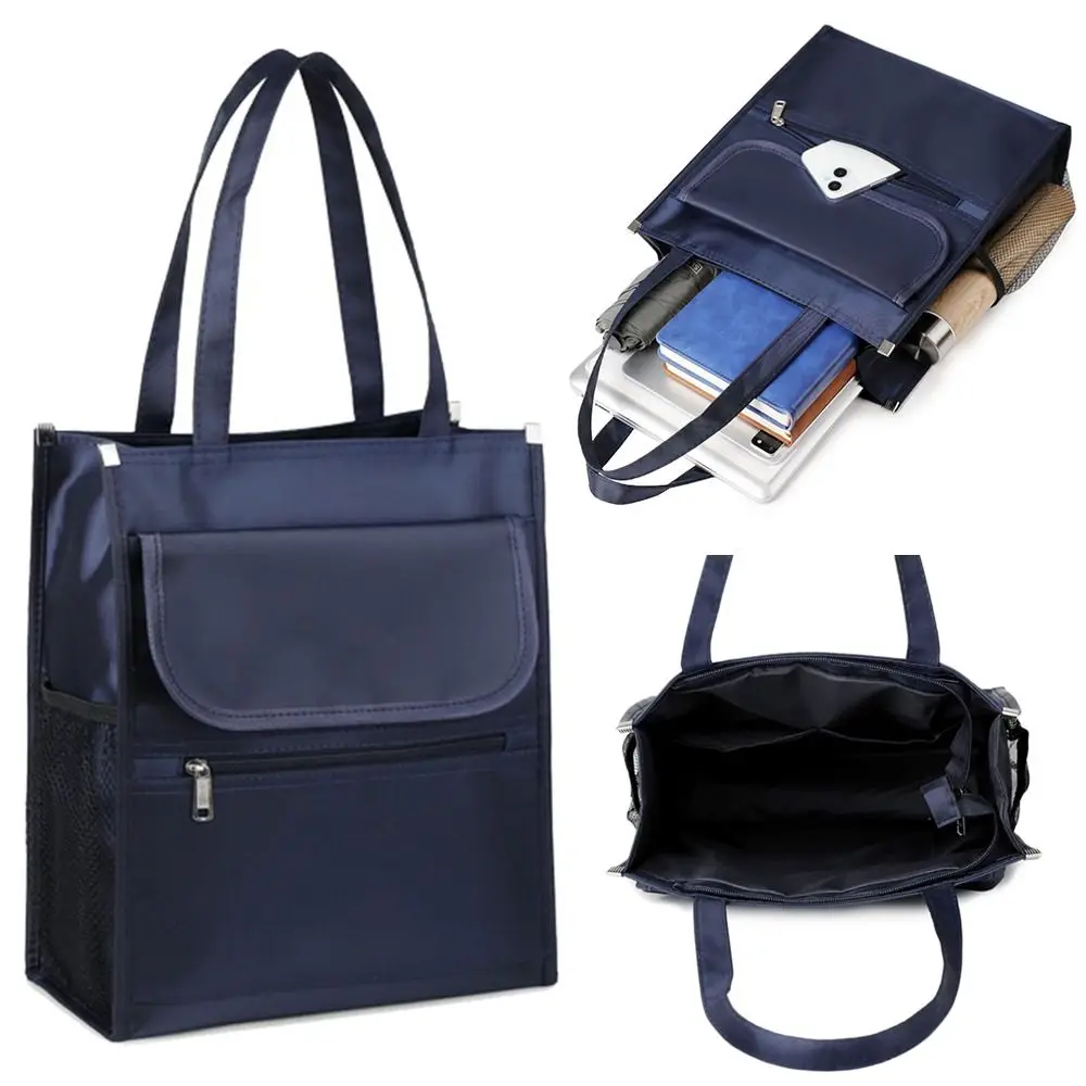 Fashion Oxford Cloth File Bag Dust-proof Multi-Layer Document Bag Large Capacity Stationery Storage Bag Office Supplies