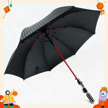 Nowy parasol-miecz świetlny Star Wars 2026! Parasol biznesowy w kratę, 122 cm, półautomatyczny, przenośny, wiatroodporny, z długą rączką, dla dorosłych.