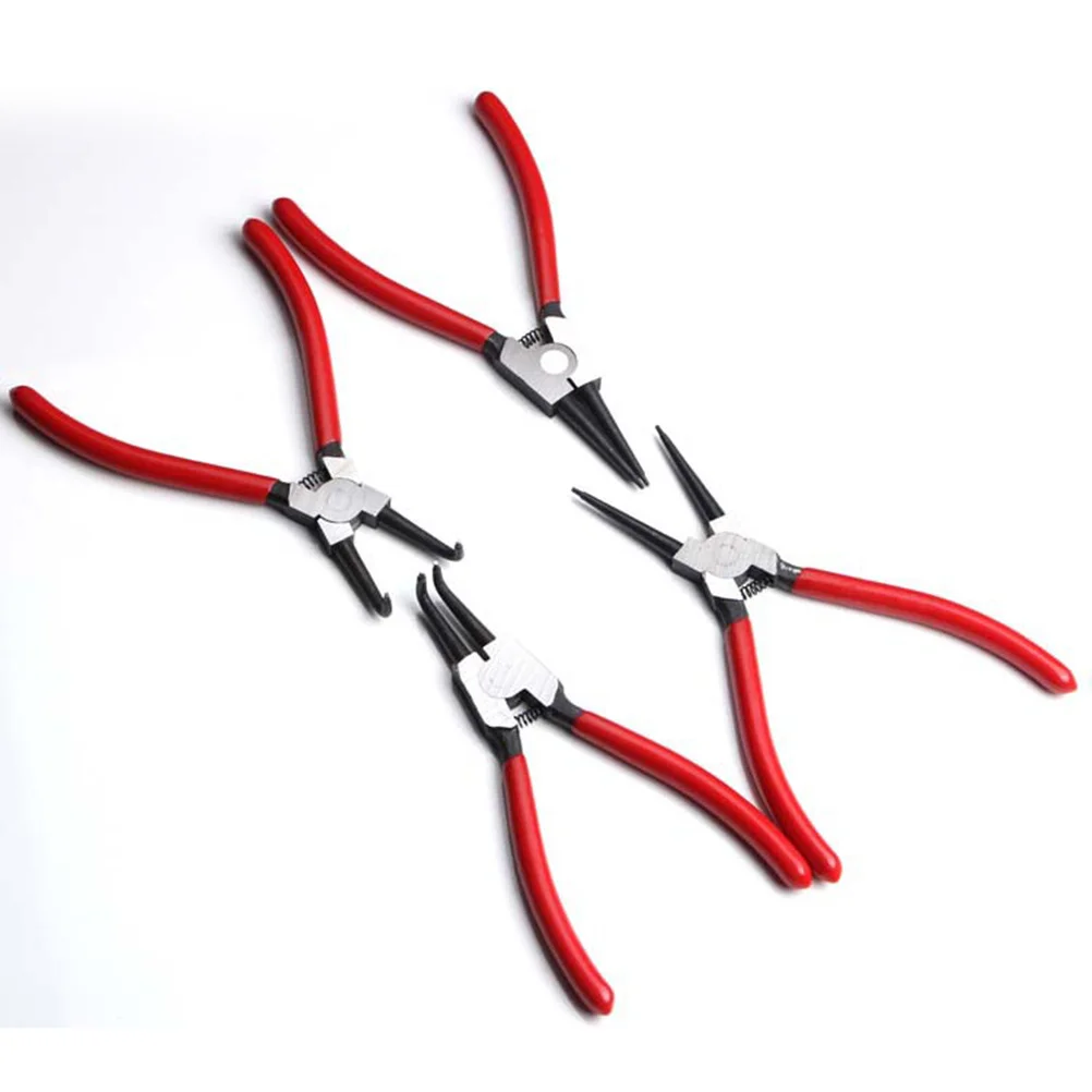 

Outer Straight Compression Pliers Red Plastic Handle Internal Compression Spring Steel Durable Lightweight Safe Indoor Outdoor