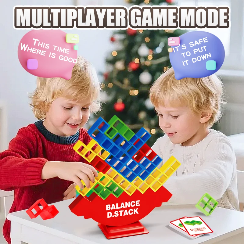 Fun Balance Stacking Blocks Board Game for Kids Adults Friends Team Dorm Family Game Night and Party Christmas, Halloween Gifts