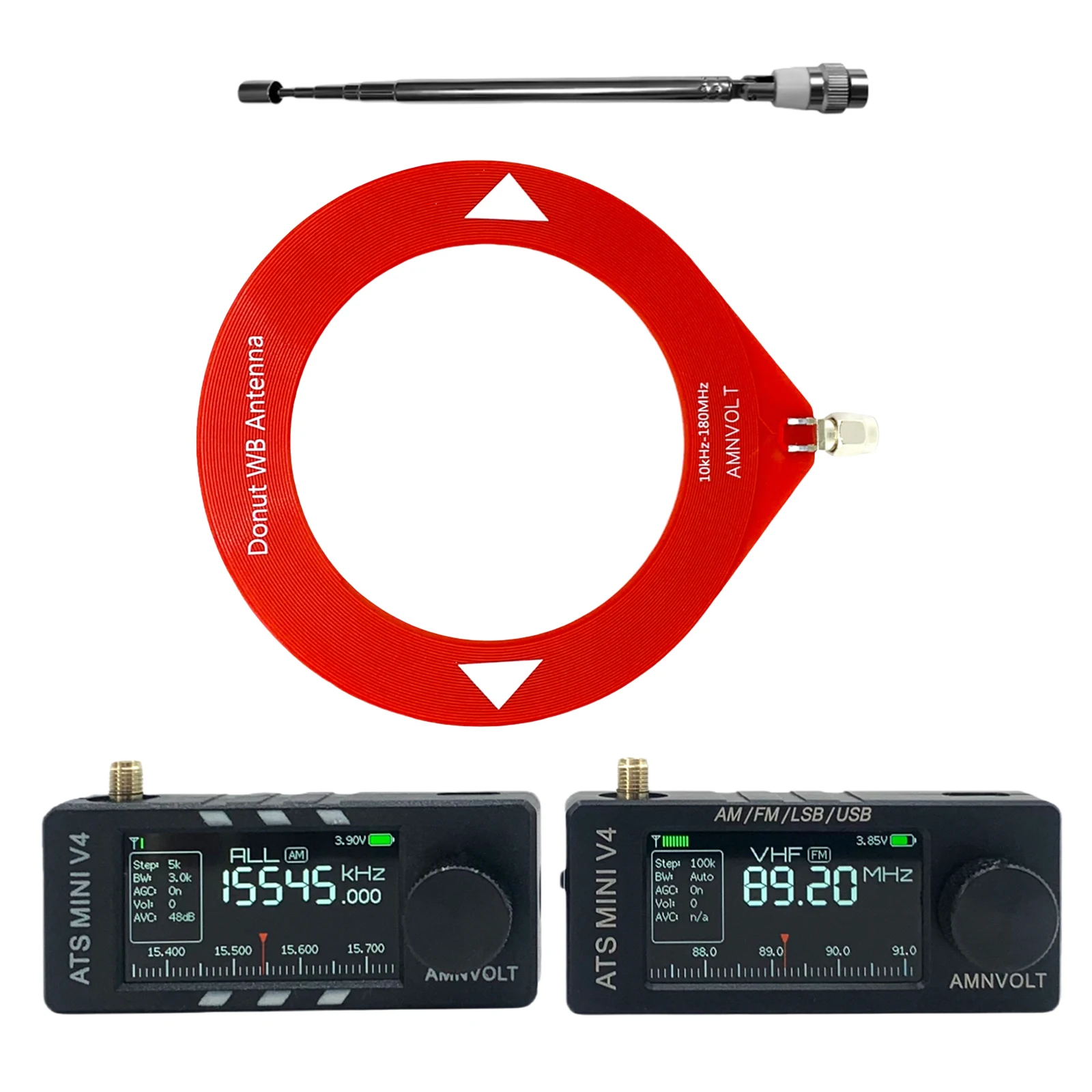 Rádio AMNVOLT V4 ATS MINI com Amplificador de Fone de Ouvido, Rádio Transistor USB LSB Si4732, Rádio DSP de Todas as Bandas para Uso Interno e Externo