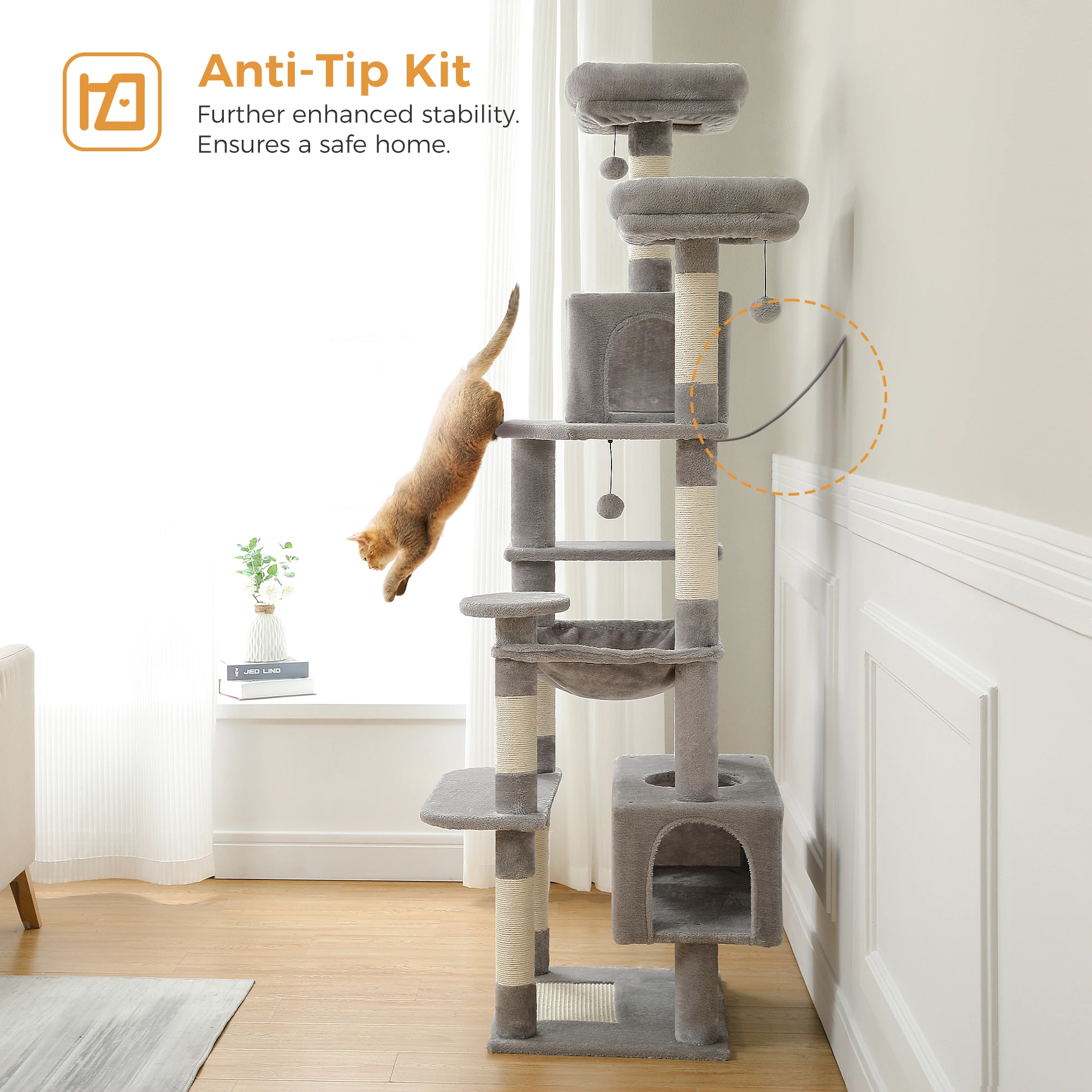 Large Cat Tree Sisal-Covered Scratching Posts 2