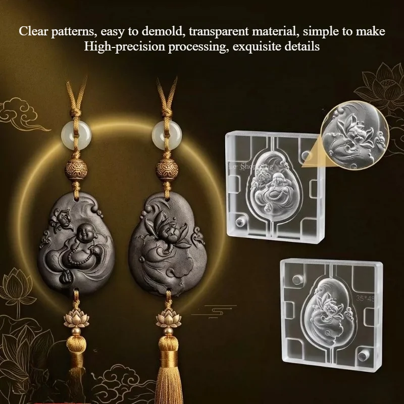 Transparent Resin Mold Maitreya Buddha Lotus Incense Double‑sided Relief DIY Tool Handmade Maitreya Buddha Incense Tablet Mold