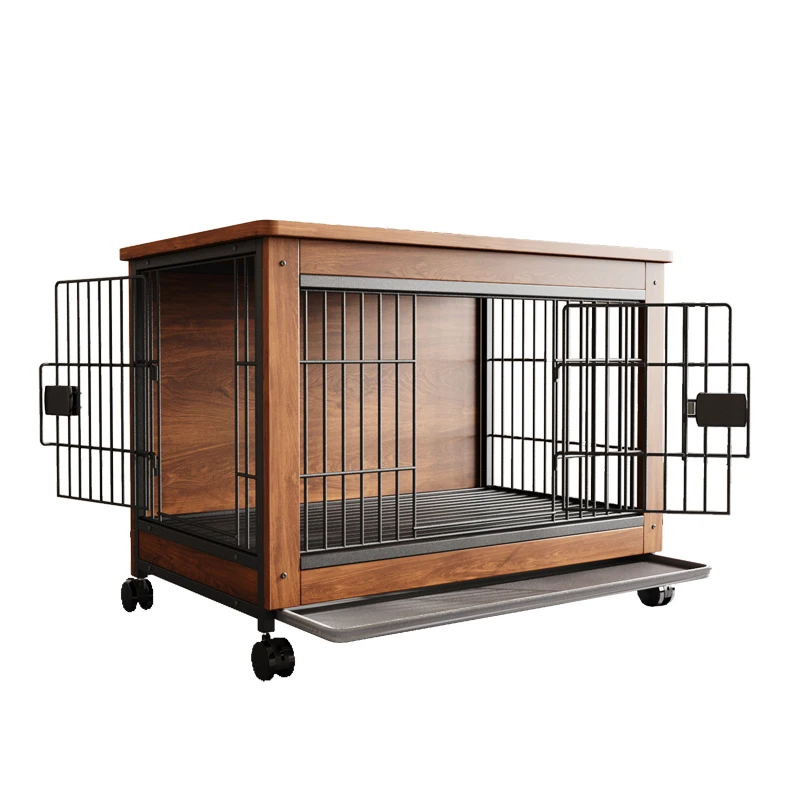 

dog cage Teddy small dog bold reinforcement anti-bite medieval style with toilet separation automatic manure