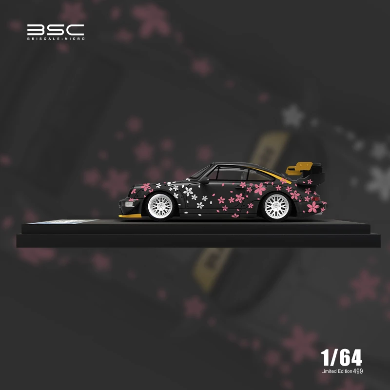 BSC 1/64 RWB 964 Cherry Blossom Matte Black Action Figure Alloy model - IN STOCK