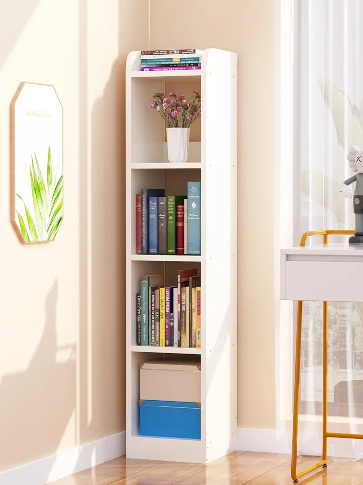 Multi story shelves, floor to floor solid wood household children's small bookshelf, table edge, multi story living room
