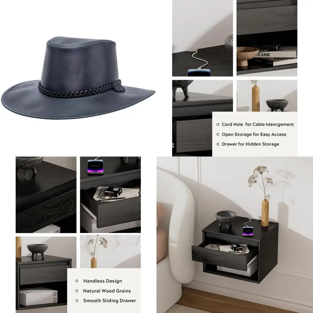 قبعة رعاة البقر من الجلد الفاخر - نمط خارجي قابل للسحق للسفر والمتانة