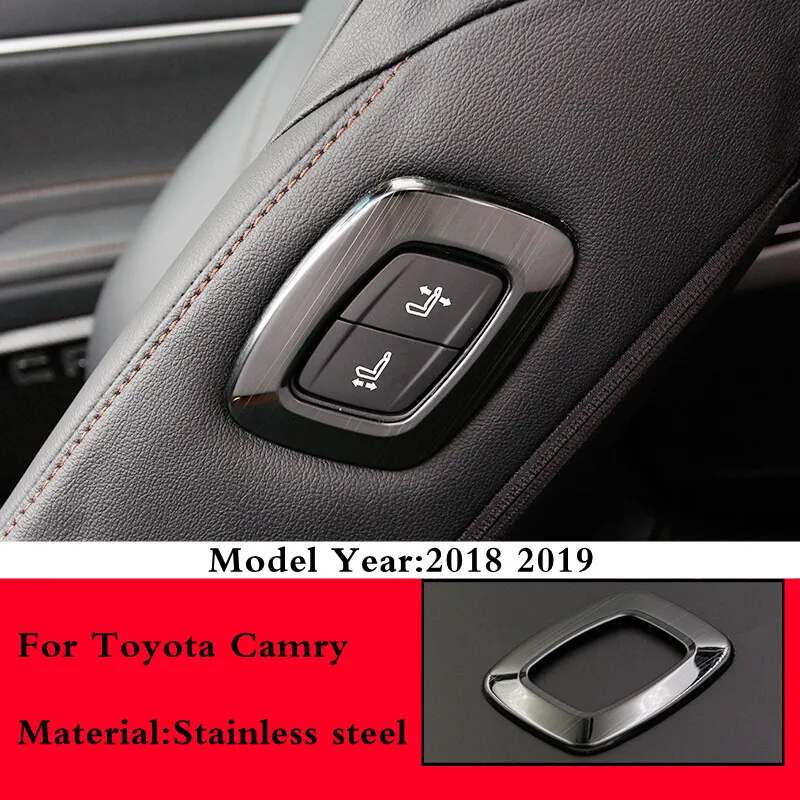 

For Toyota Camry 2018 2019 Copilot Seat Adjustment Switch Button Panel Cover Trim Stainless Steel Decoration Sticker Accessories