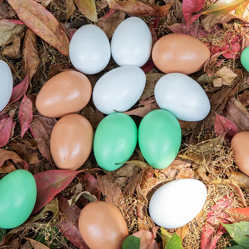 6Pcs Fake Plastics Eggs Simulated Realistic Fake Nest Eggs Painting Drawing DIY Crafting Fake Chicken Eggs Easter Party Decor