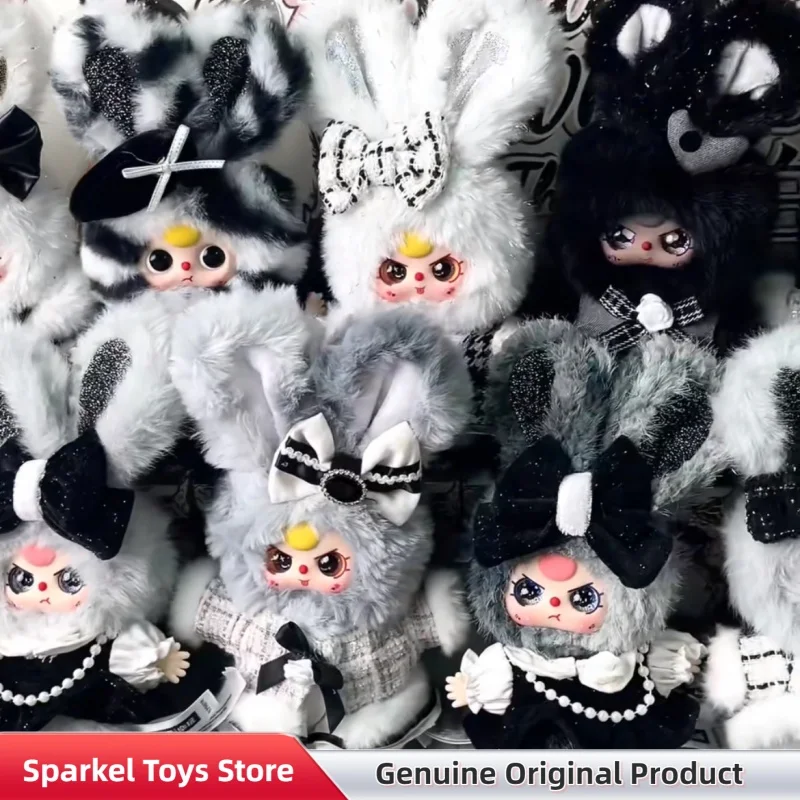 

Baby Three Absolute Black And White Series Vinyl Plush Blind Box Bag Pendant Surprise Gift Collectible Trendy Toy Gift For Girls