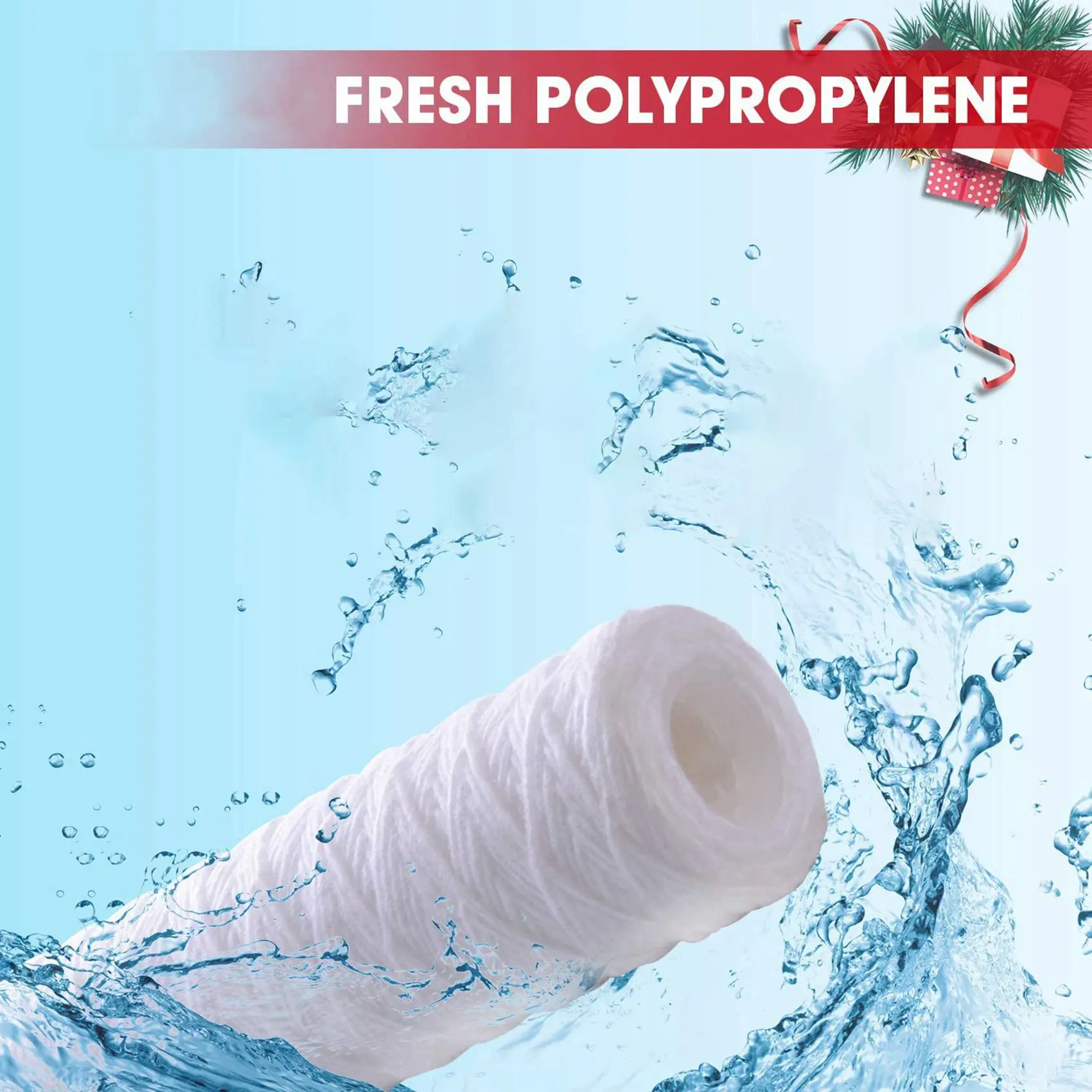 AB43-12Pcs 5 Micrometre String Wound Water Filter Universal Whole House Replacement Cartridge Sediment Filters 10Inch