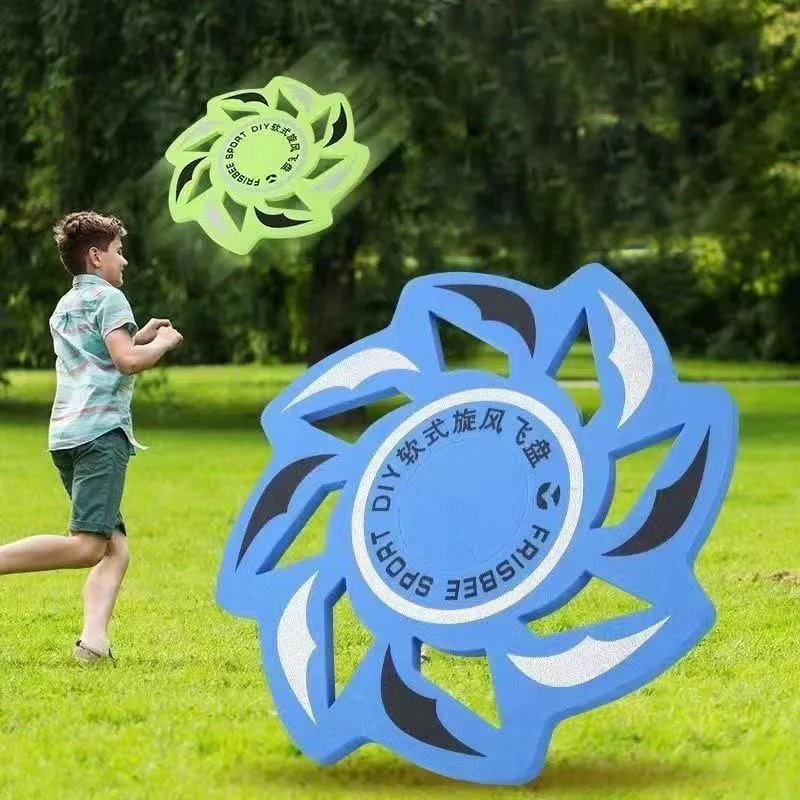 2 ชิ้น EVA Cyclone Flying Disc ของเล่นเด็กปฏิสัมพันธ์ชายหาดกีฬากลางแจ้งของเล่นเด็กเกมโยนบูมเมอแรง
