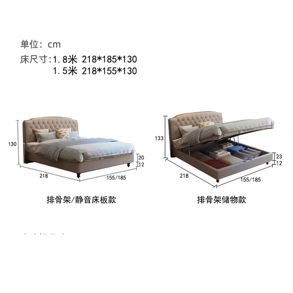 Multifonction Fancy Bed Under Storage Minimalist Modern Sleeping Bed Lounge Two Persons camarotes para dormitorio Furnitures