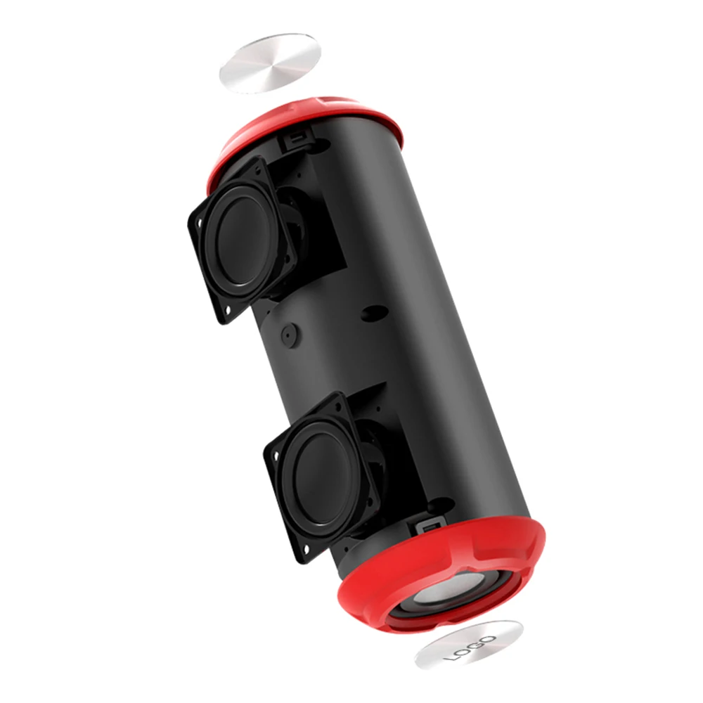 P7 12W*2 1800mAh for Speaker Portable Outdoor Waterproof IPX5 Mini Speaker Support SOS Alarm Hands Free Call PA Computer