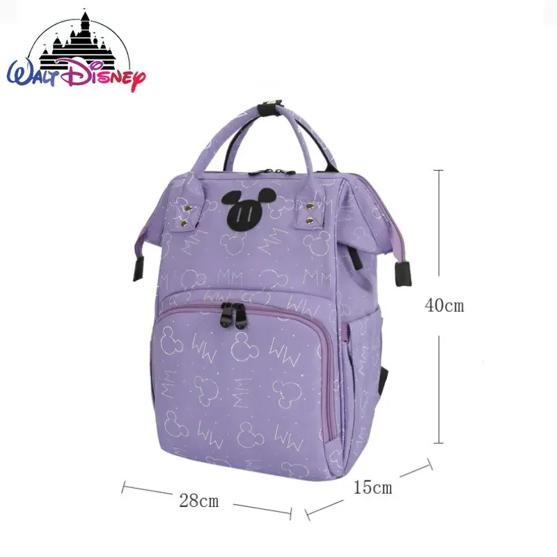 Disney Mickey New Diaper Bag Backpack Cartoon Fashion Pregnant Women\'s Bag Large Capacity Multifunctional USB Baby Diaper Bag