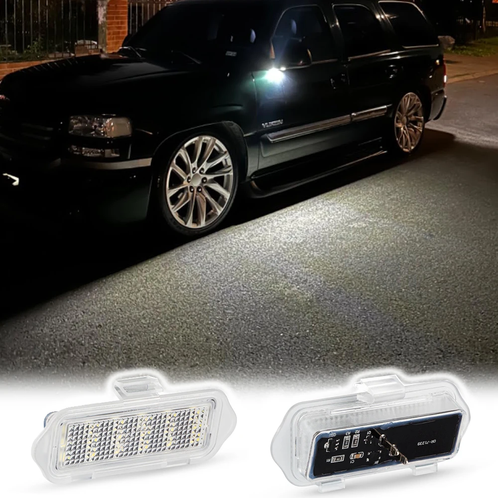 For GMC Sierra Yukon Cadillac Escalade ESV EXT 1500 2500 Silverado Suburban Tahoe LED Under Side Rearview Mirror Puddle DRL Lamp
