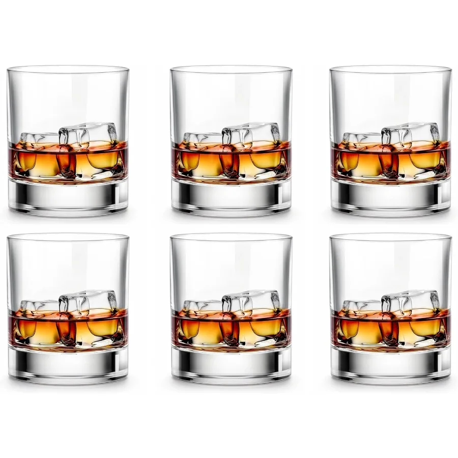 

Premium 11 OZ Scotch Whiskey Glasses Set of 6 - Elegant Clear Glassware for Bourbon and Rum Enjoyment Ideal for Home Bar Cockta