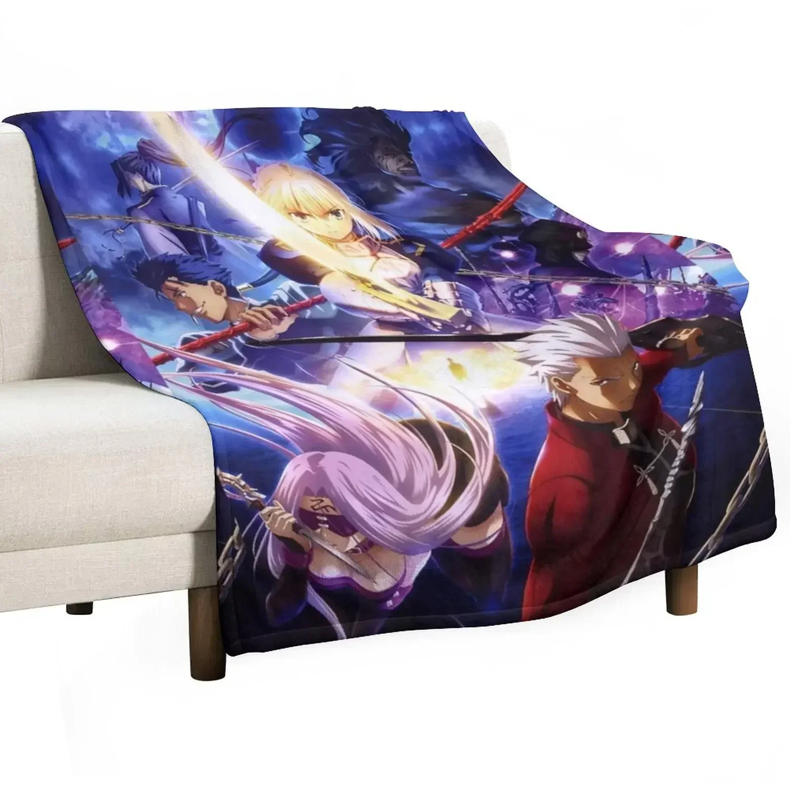 

Fate Stay Night Servants Throw Blanket Hair Flannel Blankets