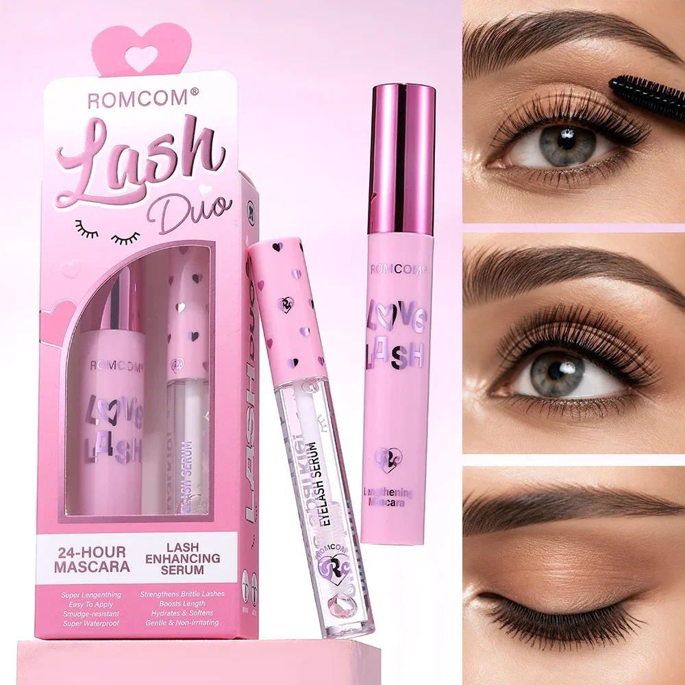 Waterproof 2 In 1 Lash Makeup, Curling Volumizing Mascara Plus Nourishing Serum, Prevent Smudging For Outdoor Daily Use