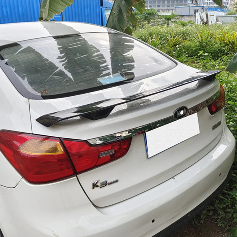 For CAR Trunk Rear Lip Spoiler WING KIA K3 2016 2017 Tail FIN Kia Cerato Black Decorative Accessories Body Kit