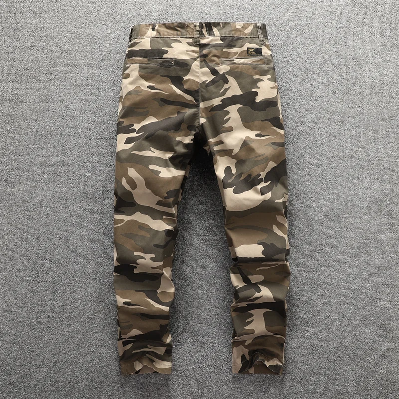 Men's Full Length Casual Pants Cotton Autumn/Spring Fashion Trousers Tactical Camouflage Cargo Pants Outdoor Pants