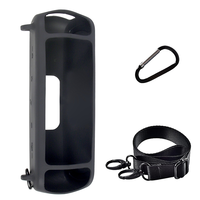 M18K-Silicone Case for Anker Soundcore Motion+ Bluetooth Speaker Waterproof Rubber Travel Carry Pouch with Carabiner(Black)