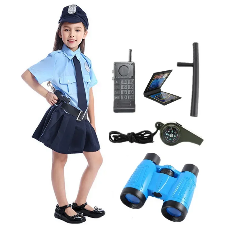 3-14Y Mädchen Halloween Cosplay Polizist Kostüm Kinder Kind Cosplay Polizist Uniform Party Kostüm Geburtstag