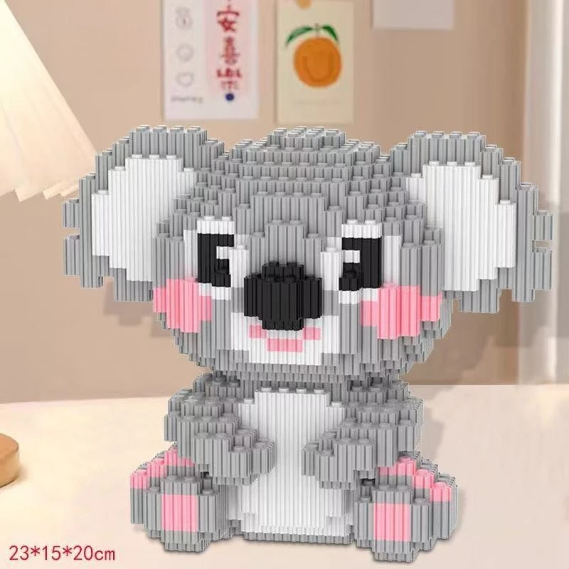 Leuke Koala Dier Bouwstenen Speelgoed Kleine Deeltje Bakstenen Kinderen DIY Speelgoed Koala 3D Model Jongen Verjaardagscadeau