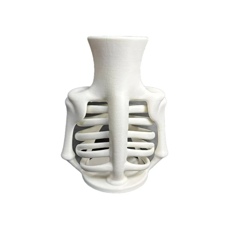 L43A Flower Container Vessel White 3D Form for Faux Branch Arrangements, Desk Display, Shelf Display, Entry Table