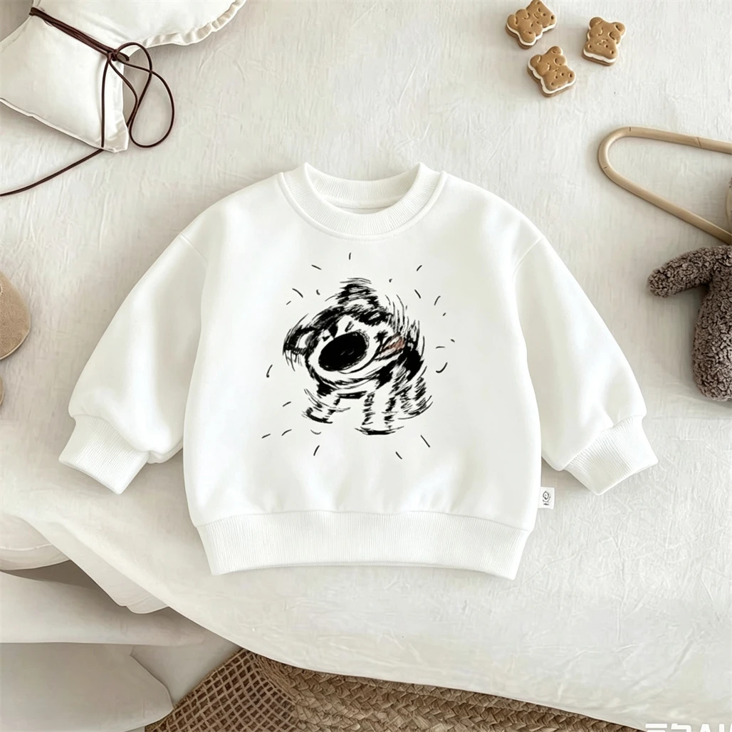 Cute Animals Print Hoodie Boys Child Crewneck Pullovers Long-sleeevd Tops Outer Wear New Design Sweatshirt Child's Clothing