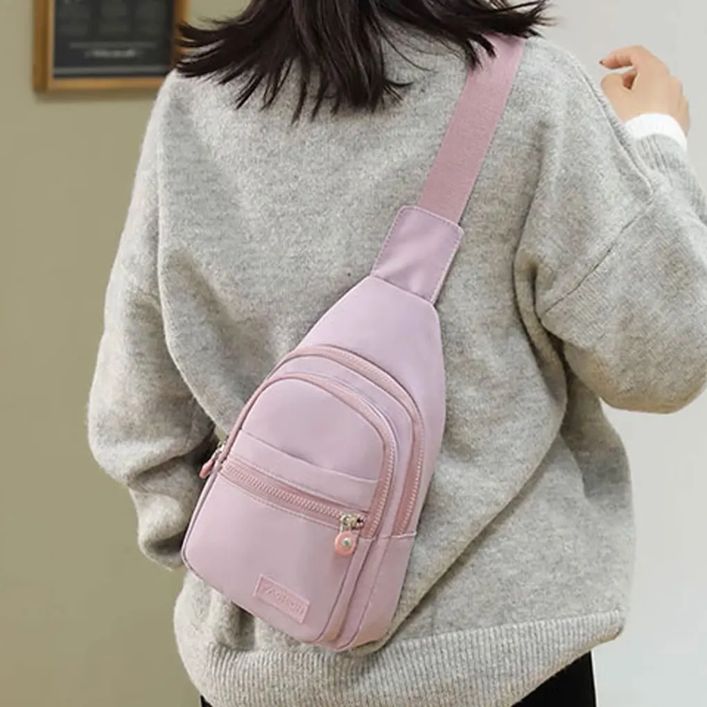 Fashion Mini Backpack Small Chest Bag Messenger Bag Female Sports Bag Charging Hole Small Change Storage Bag