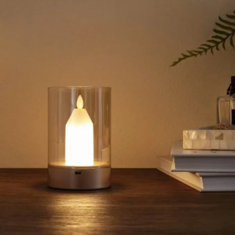 New Rechargeable Sensor LED Candle Light Dimmable Warm White LED Lamp Swinging Manual Mood Sensor Night Light Bedroom