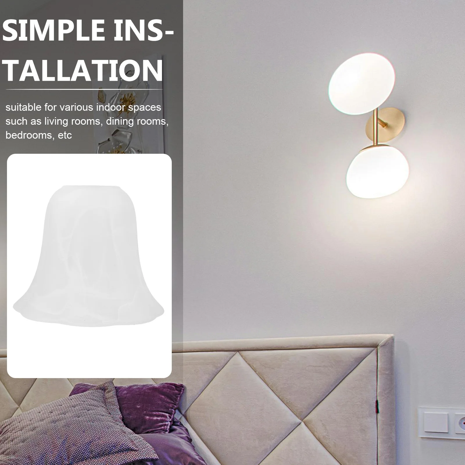 

Glass Lamp Shade Lighting Fixture Accessory Simple Delicate Design for Pendant Light Ceiling Light Replacement Glass Lampshade